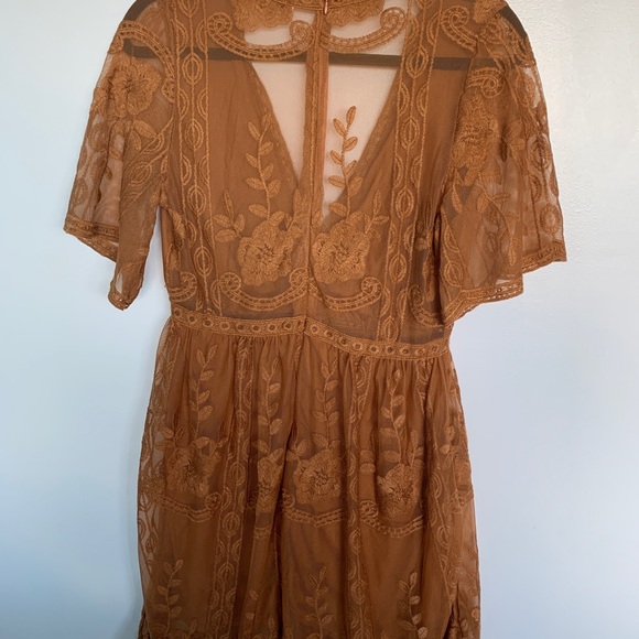 Copper lace dress (L) - Picture 2 of 5